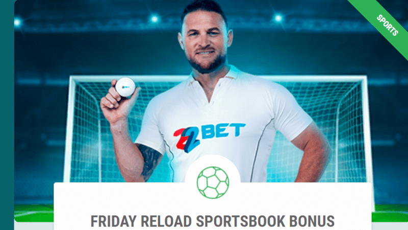 22Bet Friday reload sportsbook bonus banner