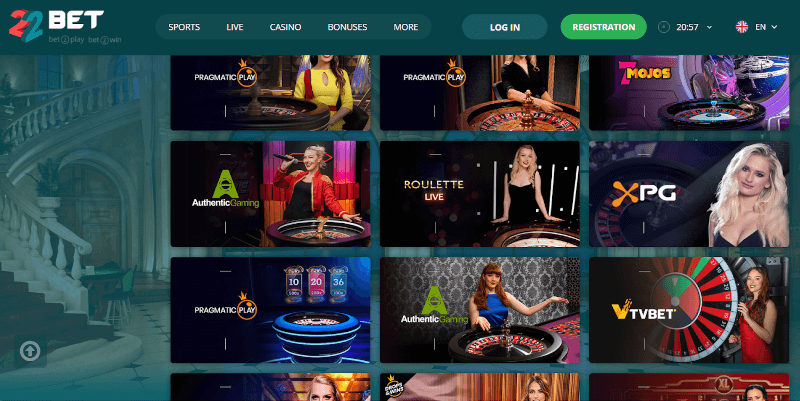 Roulette games at 22Bet Casino